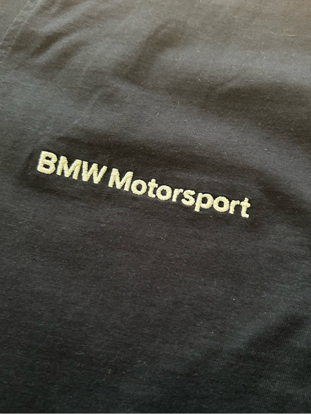 BMW Motorsport Authentic Navy Polo Shirt White/Red Trim Germany Import L - Picture 3 of 7